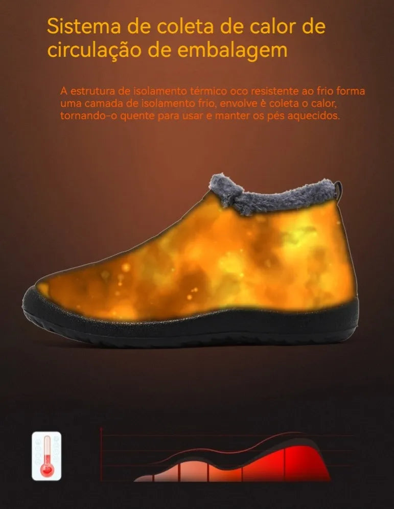 Bota de Inverno Térmica e Ortopédica a Prova D'água - Lunna Confort