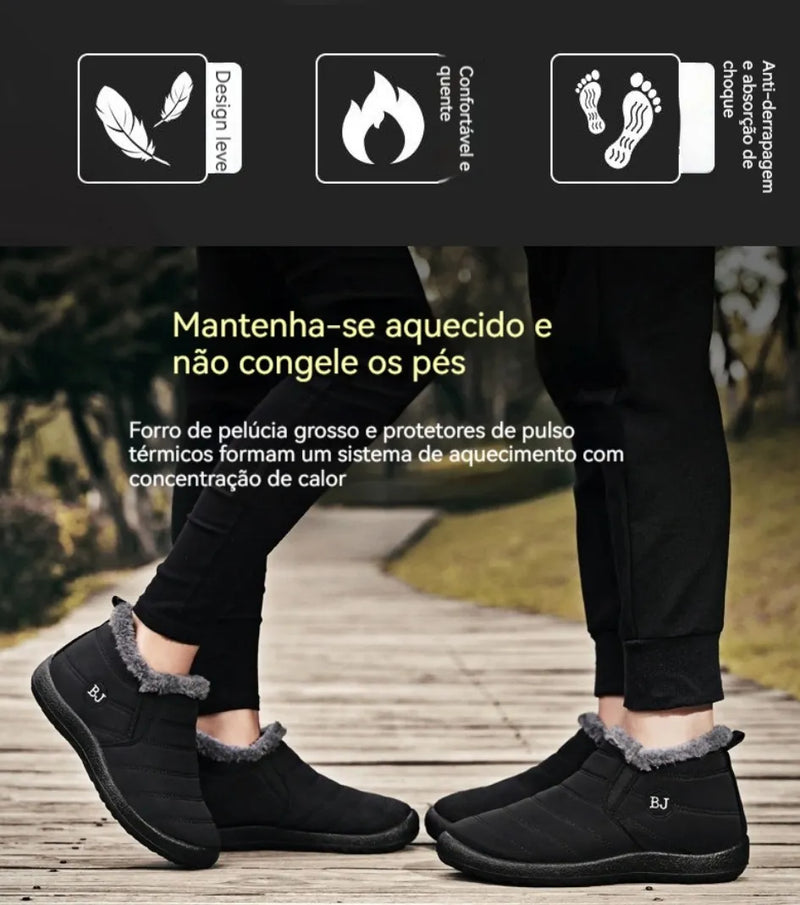 Bota de Inverno Térmica e Ortopédica a Prova D'água - Lunna Confort