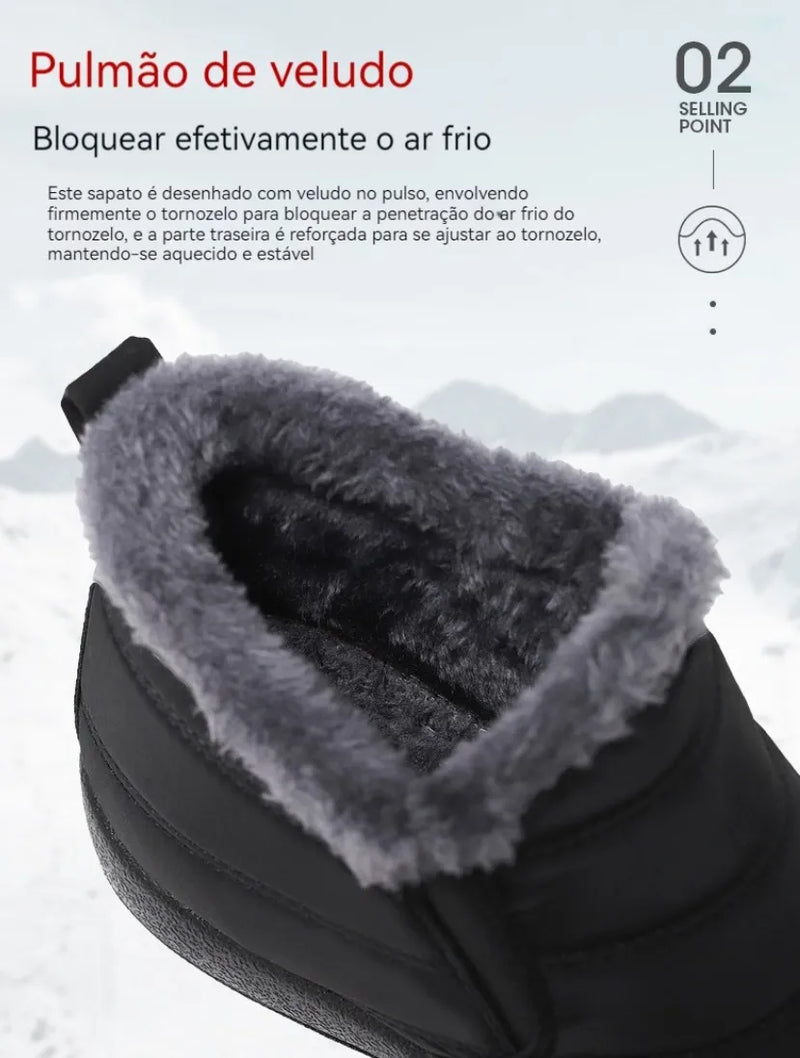 Bota de Inverno Térmica e Ortopédica a Prova D'água - Lunna Confort
